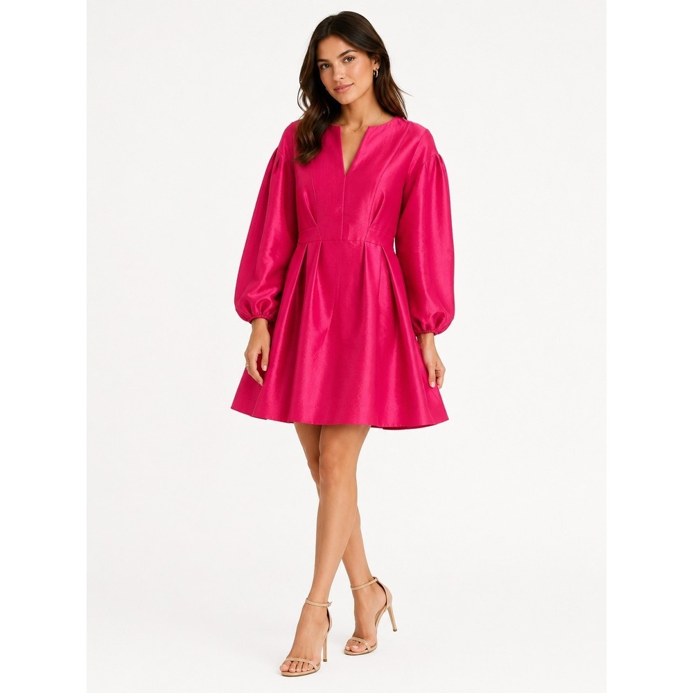 Nocturne Vibrant Pink Structured‎ Luxury Designer Mini dress $438 Size M